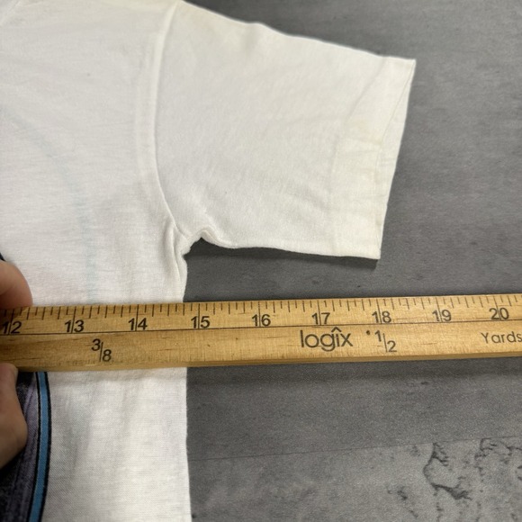 Vintage 80s Rush Band T Shirt Small White Paper Thin Faded Hold Your Fire USA - Picture 8 of 12